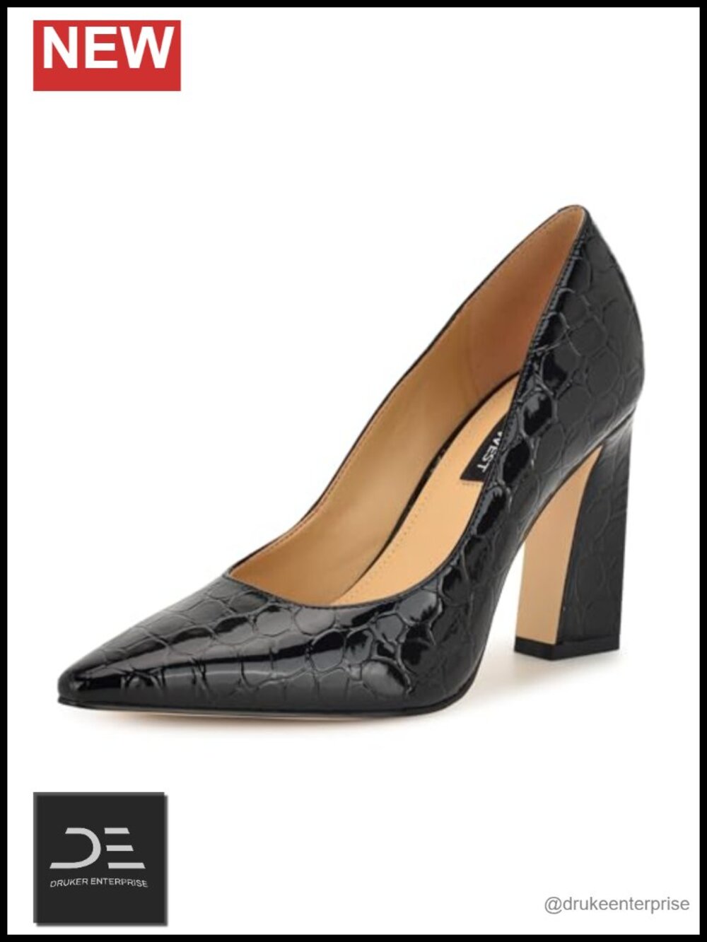 Nine West Tamant Pump, Pointed Toe Block Heel Women's Shoes